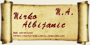 Mirko Albijanić vizit kartica